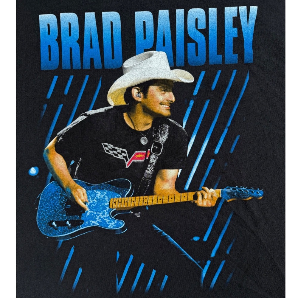 Brad Paisley Country Nation 2014 Tour T Shirt Black Graphic Country 2XL - Picture 2 of 8